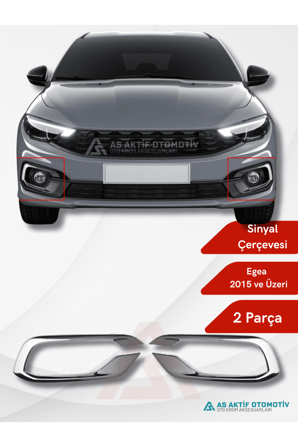 Fiat Egea 2 SB/HB/SW Sis Çerçevesi- Büyük 2 Parça 2020 ve Üzeri Krom Paslanmaz Çelik