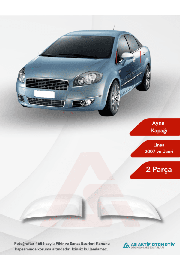 Fiat Linea SD Ayna Kapağı 2 Parça 2007 ve Üzeri Krom Paslanmaz Çelik