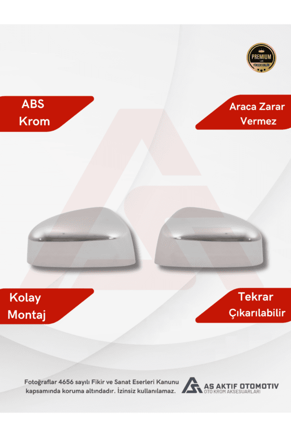 Ford Focus 3 HB 5D/SD/SW Ayna Kapağı   2 Parça 2011 ve Üzeri Krom Paslanmaz Çelik