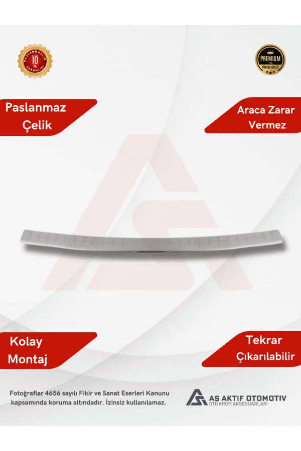 Nissan  Qashqai Suv Arka Tampon Eşiği 2014 ve Üzeri Krom Paslanmaz Çelik