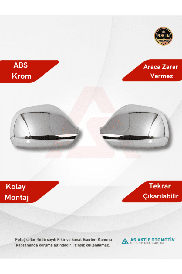 Volkswagen Transporter T6 Van Ayna Kapağı 2 Parça 2015 ve Üzeri Abs Krom